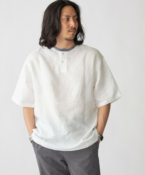 SHIPS / シップス シャツ・ブラウス | SHIPS: Herdmans リネン 2WAY プルオーバー Tシャツ | 詳細4