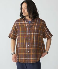 SHIPS / シップス シャツ・ブラウス | SHIPS: レイモンド レギュラーカラー リネン チェック ショートスリーブ シャツ