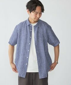 SHIPS / シップス シャツ・ブラウス | SHIPS: レイモンド レギュラーカラー リネン チェック ショートスリーブ シャツ