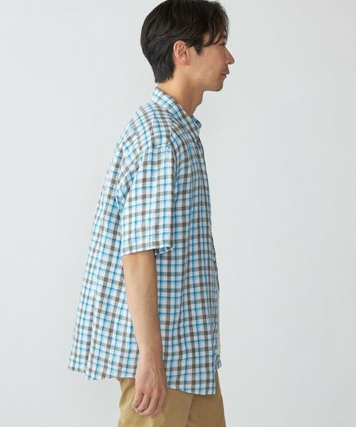 SHIPS / シップス シャツ・ブラウス | SHIPS: レイモンド レギュラーカラー リネン チェック ショートスリーブ シャツ | 詳細8