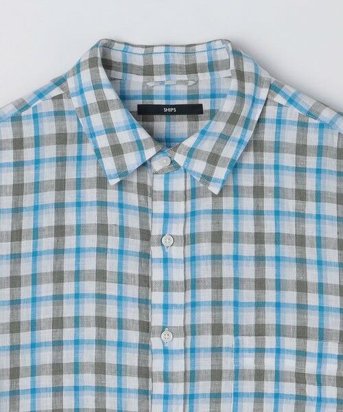 SHIPS / シップス シャツ・ブラウス | SHIPS: レイモンド レギュラーカラー リネン チェック ショートスリーブ シャツ | 詳細12