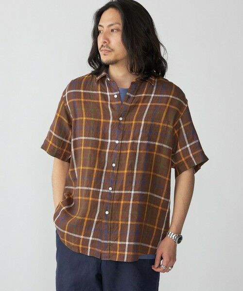 SHIPS / シップス シャツ・ブラウス | SHIPS: レイモンド レギュラーカラー リネン チェック ショートスリーブ シャツ | 詳細18