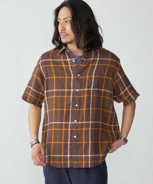 SHIPS / シップス シャツ・ブラウス | SHIPS: レイモンド レギュラーカラー リネン チェック ショートスリーブ シャツ | 詳細19