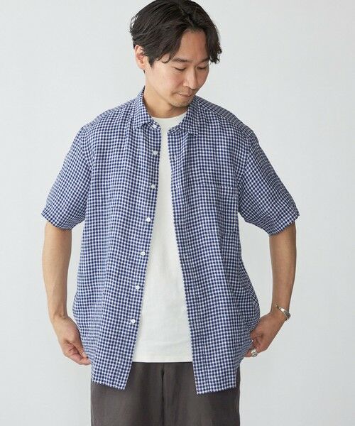 SHIPS / シップス シャツ・ブラウス | SHIPS: レイモンド レギュラーカラー リネン チェック ショートスリーブ シャツ | 詳細24