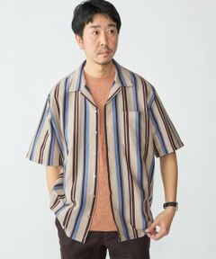 SHIPS / シップス シャツ・ブラウス | SHIPS: ハニカム ストライプ ショートスリーブ オープンカラー シャツ