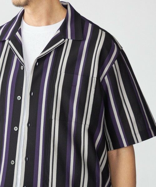 SHIPS / シップス シャツ・ブラウス | SHIPS: ハニカム ストライプ ショートスリーブ オープンカラー シャツ | 詳細9