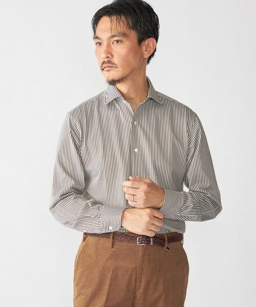 SHIPS / シップス Tシャツ | SHIPS: ジャージー ロンドンストライプ ワンピースカラー シャツ | 詳細1