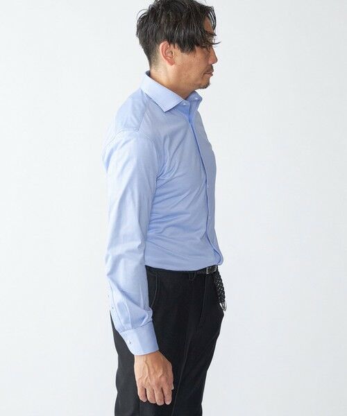 SHIPS / シップス Tシャツ | SHIPS: ジャージー サックス ソリッド ワンピースカラー シャツ | 詳細3