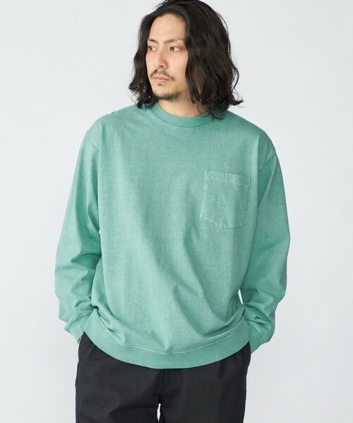 SHIPS / シップス Tシャツ | SHIPS: ピグメント スウェット ロングスリーブ Tシャツ(ケリー)