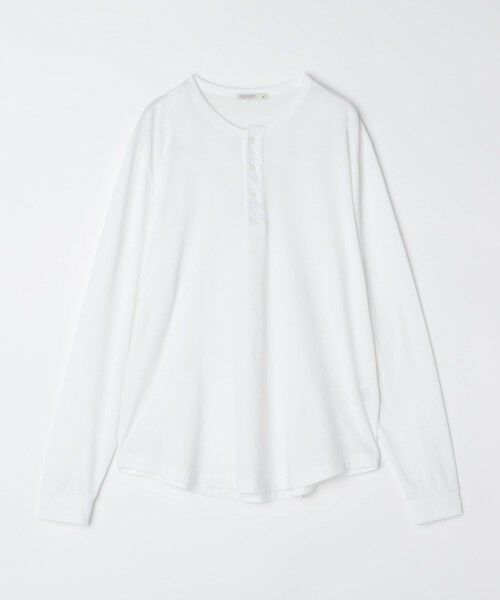SHIPS / シップス Tシャツ | GROWN&SEWN: HENLEY LONG SLEEVE TEE(ホワイト)