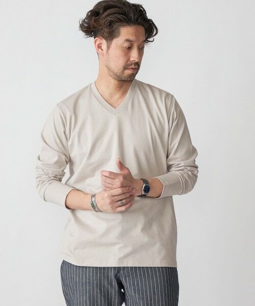 SHIPS / シップス Tシャツ | SHIPS: 抗菌・防臭 NANO-FINE(R) ハイゲージ Vネック Tシャツ (ロンT) | 詳細9