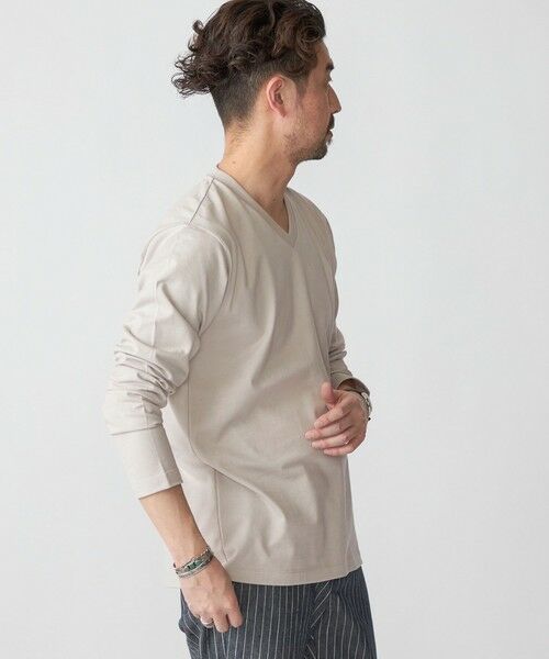 SHIPS / シップス Tシャツ | SHIPS: 抗菌・防臭 NANO-FINE(R) ハイゲージ Vネック Tシャツ (ロンT) | 詳細12