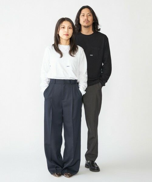 SHIPS / シップス Tシャツ | 【WEB限定】SHIPS: マイクロ SHIPSロゴ ポケット ロングスリーブ Tシャツ (ロンT) | 詳細1