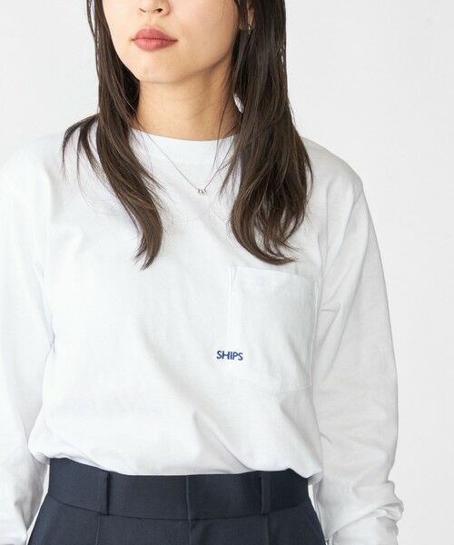 SHIPS / シップス Tシャツ | 【WEB限定】SHIPS: マイクロ SHIPSロゴ ポケット ロングスリーブ Tシャツ (ロンT) | 詳細10