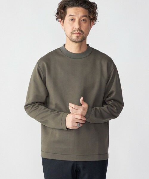 SHIPS / シップス Tシャツ | SHIPS: ハイゲージ クルーネック ダンボールニット 長袖Tシャツ(オリーブ)