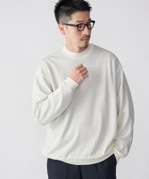 SHIPS / シップス カットソー | SHIPS: 〈抗菌消臭〉 ミルドウール ジャージー モックネック 長袖 ニットソー(オフホワイト)