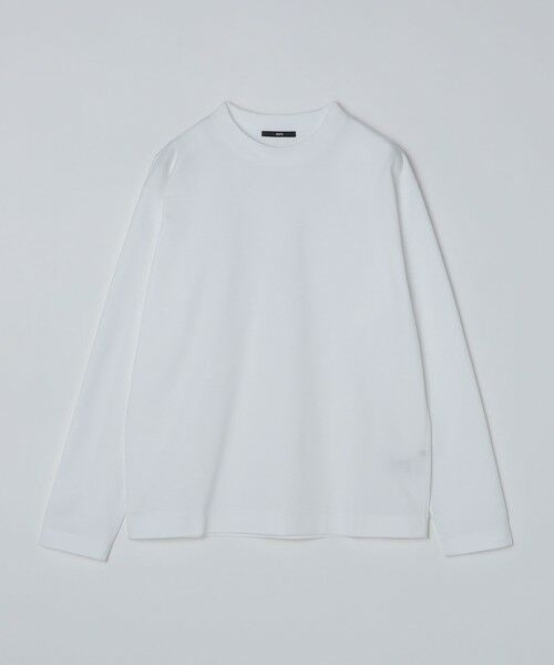 SHIPS / シップス Tシャツ | SHIPS: コットン ハイゲージ ポンチ ライト ロングスリーブ Tシャツ(ホワイト)