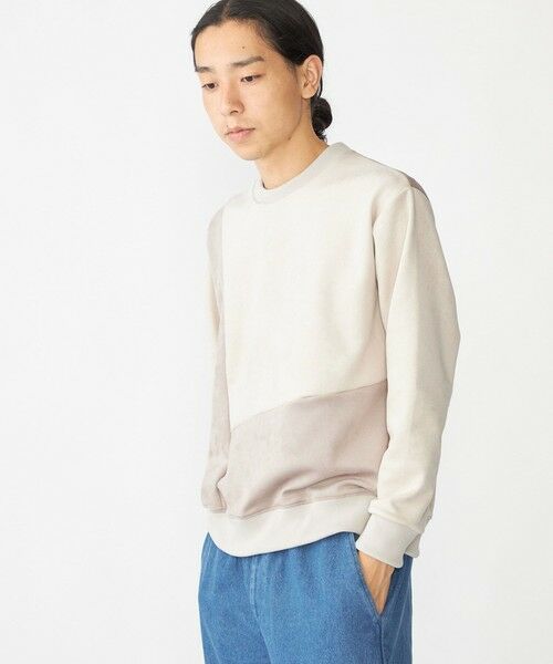 SHIPS / シップス Tシャツ | SHIPS:〈洗濯機可能〉パネル ポリエステル スエード ドッキング  ロングスリーブ Tシャツ | 詳細2