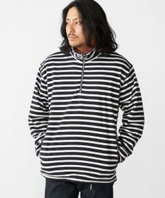 SHIPS / シップス Tシャツ | SHIPS: リバーシブル ボーダー フリース ハーフジップ プルオーバー