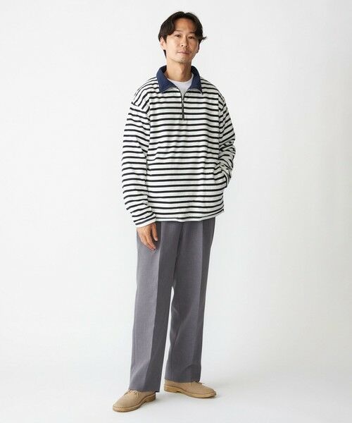 SHIPS / シップス Tシャツ | SHIPS: リバーシブル ボーダー フリース ハーフジップ プルオーバー | 詳細1