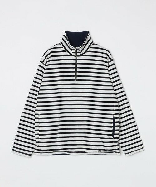 SHIPS / シップス Tシャツ | SHIPS: リバーシブル ボーダー フリース ハーフジップ プルオーバー | 詳細5