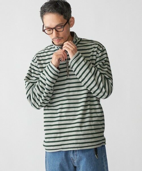 SHIPS / シップス Tシャツ | SHIPS: リバーシブル ボーダー フリース ハーフジップ プルオーバー | 詳細12