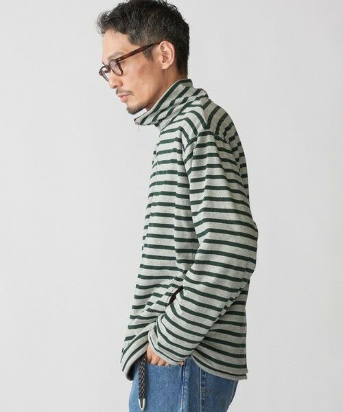 SHIPS / シップス Tシャツ | SHIPS: リバーシブル ボーダー フリース ハーフジップ プルオーバー | 詳細13