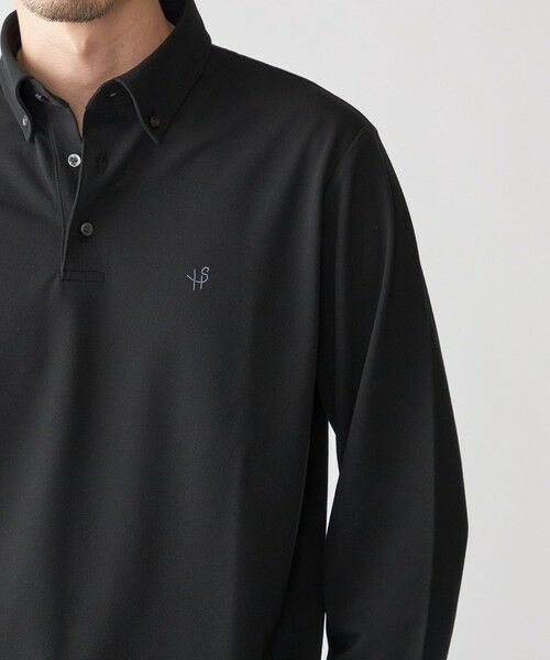 SHIPS / シップス ポロシャツ | 【WEB限定】SHIPS: 吸水速乾・UVケア Drymix(R)ワンポイントロゴ ボタンダウン 長袖ポロシャツ(ブラック)
