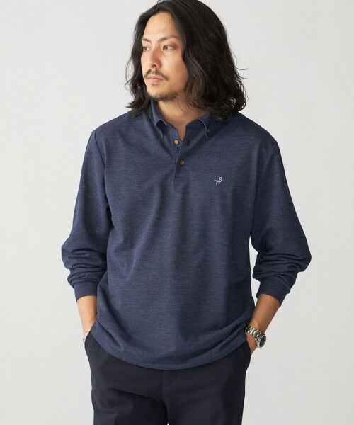 SHIPS / シップス ポロシャツ | 【WEB限定】SHIPS: 吸水速乾・UVケア Drymix(R)ワンポイントロゴ ボタンダウン 長袖ポロシャツ(ロイヤルブルー)