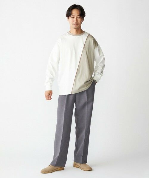 SHIPS / シップス Tシャツ | SHIPS: カラースラント パネル 長袖 Tシャツ | 詳細1