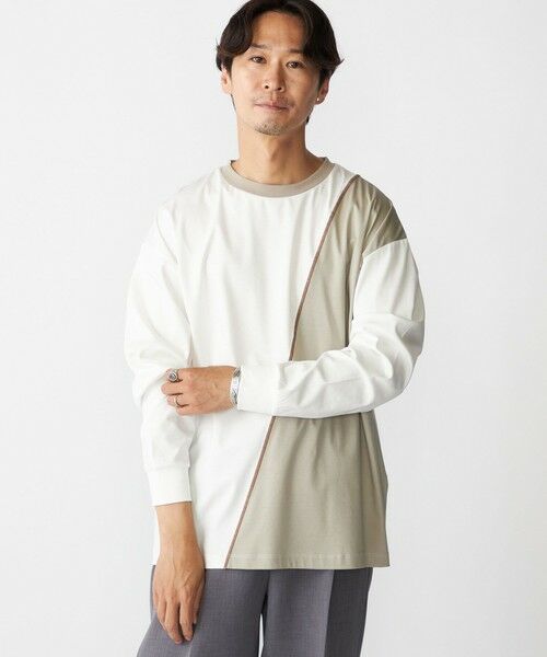 SHIPS / シップス Tシャツ | SHIPS: カラースラント パネル 長袖 Tシャツ | 詳細3