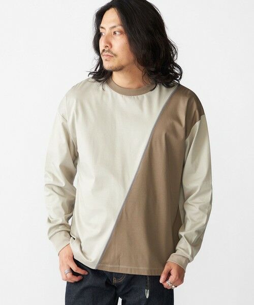 SHIPS / シップス Tシャツ | SHIPS: カラースラント パネル 長袖 Tシャツ | 詳細8