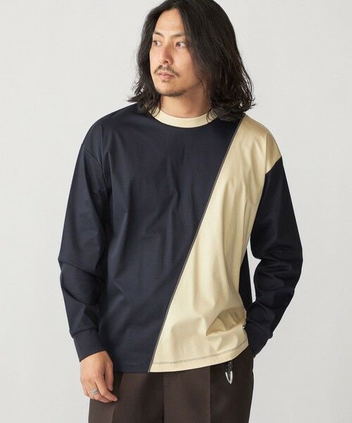 SHIPS / シップス Tシャツ | SHIPS: カラースラント パネル 長袖 Tシャツ | 詳細18