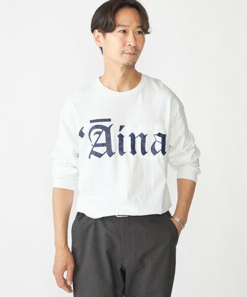 SHIPS / シップス Tシャツ | 【SHIPS別注】THE DAY ON THE BEACH: プリント ポケット Tシャツ(ロンT)(ホワイト)