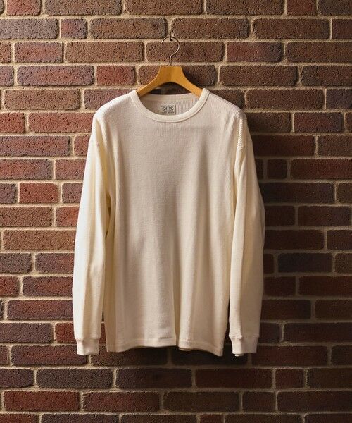 SHIPS / シップス Tシャツ | SHIPS: AUTHENTIC ベーシック ワッフル ロングスリーブ Tシャツ(ホワイト)