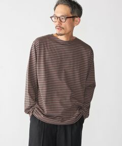 SHIPS / シップス Tシャツ | 【WEB限定】SHIPS: バスク ボーダー ボートネック ワンポイントワッペン ロングスリーブ Tシャツ