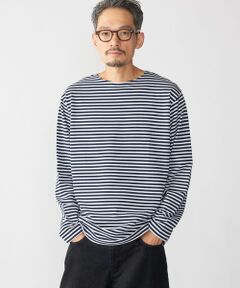 SHIPS / シップス Tシャツ | 【WEB限定】SHIPS: バスク ボーダー ボートネック ワンポイントワッペン ロングスリーブ Tシャツ