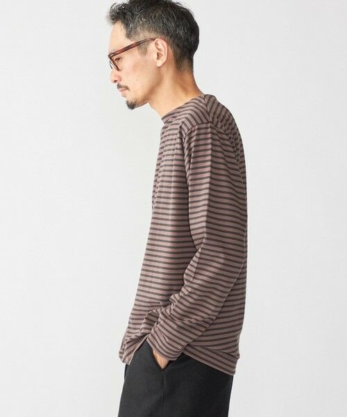 SHIPS / シップス Tシャツ | 【WEB限定】SHIPS: バスク ボーダー ボートネック ワンポイントワッペン ロングスリーブ Tシャツ | 詳細8