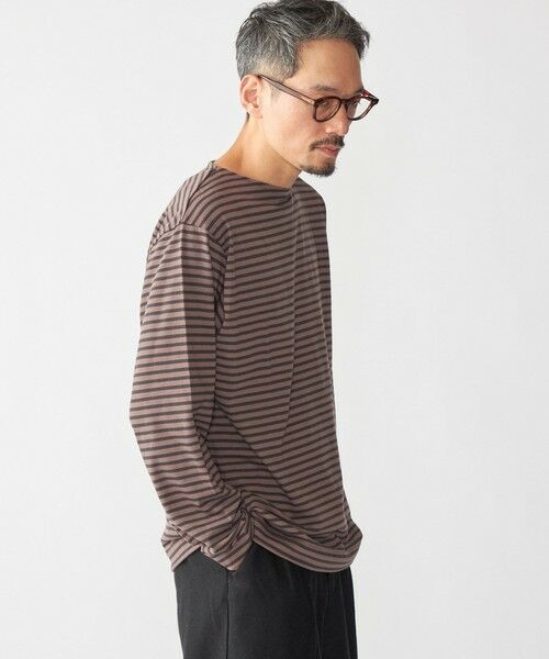 SHIPS / シップス Tシャツ | 【WEB限定】SHIPS: バスク ボーダー ボートネック ワンポイントワッペン ロングスリーブ Tシャツ | 詳細11