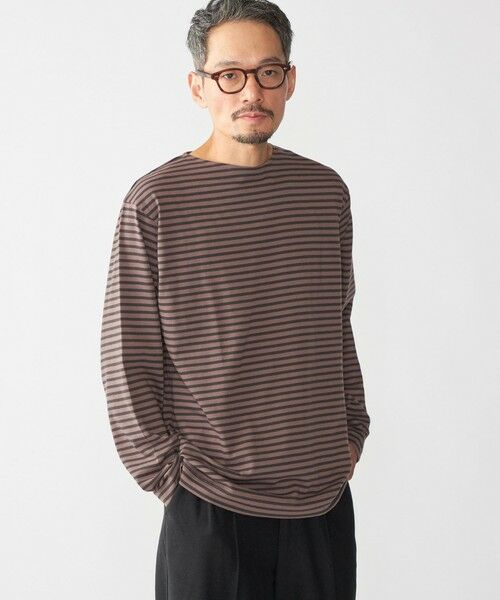 SHIPS / シップス Tシャツ | 【WEB限定】SHIPS: バスク ボーダー ボートネック ワンポイントワッペン ロングスリーブ Tシャツ | 詳細12