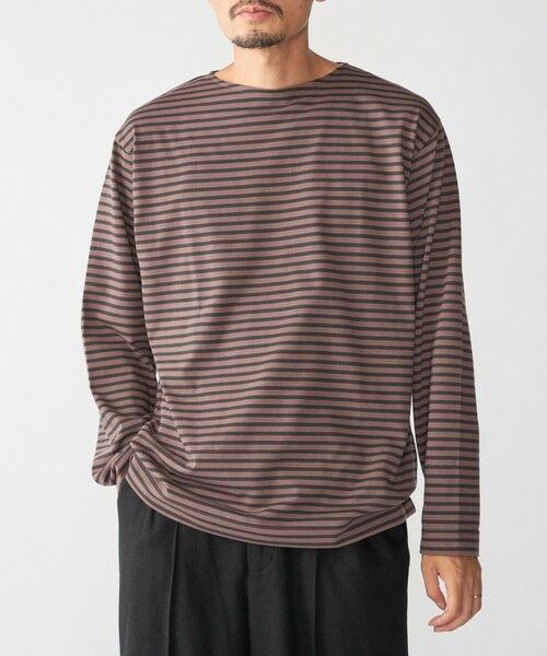 SHIPS / シップス Tシャツ | 【WEB限定】SHIPS: バスク ボーダー ボートネック ワンポイントワッペン ロングスリーブ Tシャツ | 詳細13