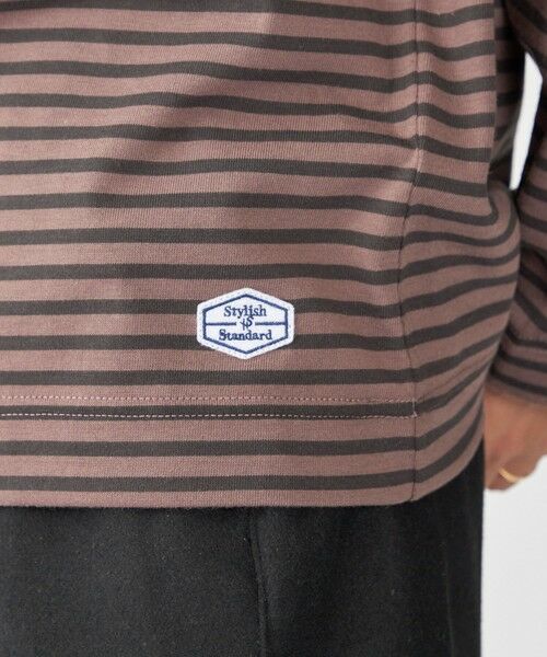 SHIPS / シップス Tシャツ | 【WEB限定】SHIPS: バスク ボーダー ボートネック ワンポイントワッペン ロングスリーブ Tシャツ | 詳細14