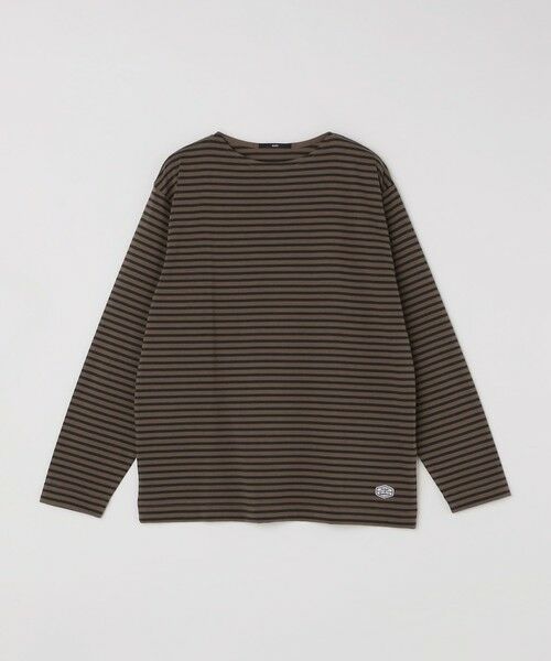 SHIPS / シップス Tシャツ | 【WEB限定】SHIPS: バスク ボーダー ボートネック ワンポイントワッペン ロングスリーブ Tシャツ | 詳細15