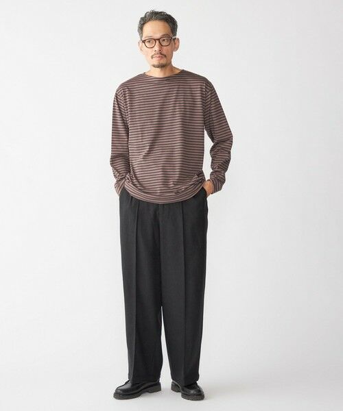 SHIPS / シップス Tシャツ | 【WEB限定】SHIPS: バスク ボーダー ボートネック ワンポイントワッペン ロングスリーブ Tシャツ | 詳細1