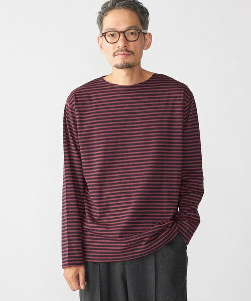 SHIPS / シップス Tシャツ | 【WEB限定】SHIPS: バスク ボーダー ボートネック ワンポイントワッペン ロングスリーブ Tシャツ | 詳細18