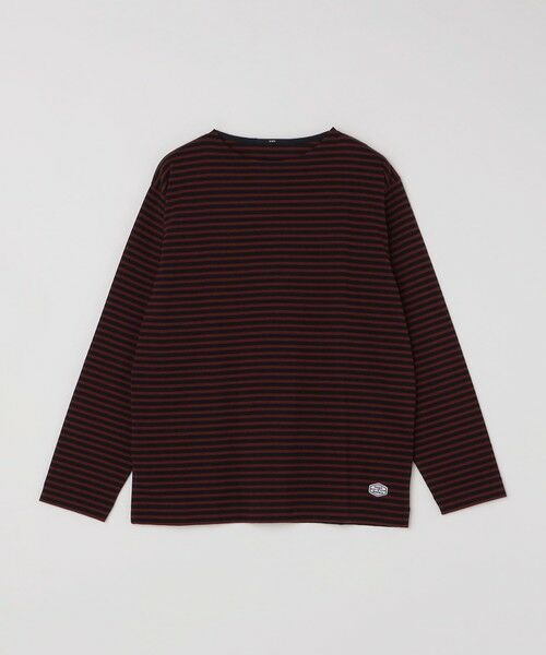 SHIPS / シップス Tシャツ | 【WEB限定】SHIPS: バスク ボーダー ボートネック ワンポイントワッペン ロングスリーブ Tシャツ | 詳細20