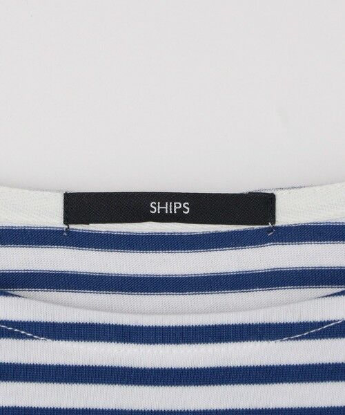 SHIPS / シップス Tシャツ | 【WEB限定】SHIPS: バスク ボーダー ボートネック ワンポイントワッペン ロングスリーブ Tシャツ | 詳細30