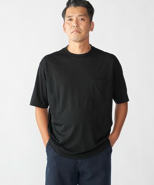 SHIPS / シップス Tシャツ | Southwick Gate Label: メリノ ウール Tシャツ(ブラック)