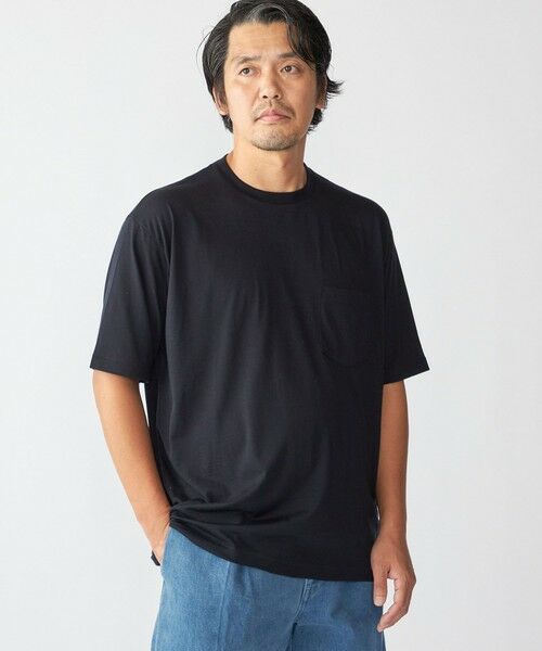 SHIPS / シップス Tシャツ | Southwick Gate Label: メリノ ウール Tシャツ(ネイビー)