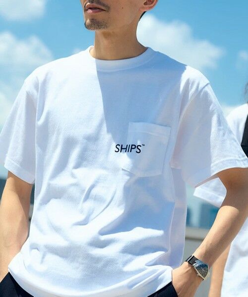 SHIPS / シップス Tシャツ | 【WEB限定】SHIPS: SHIPSロゴ プリント ポケット Tシャツ | 詳細1